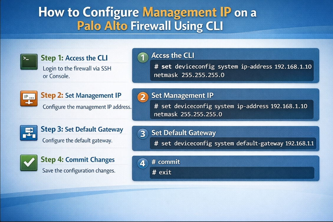 How to Configure Management IP on a Palo Alto Firewall Using CLI